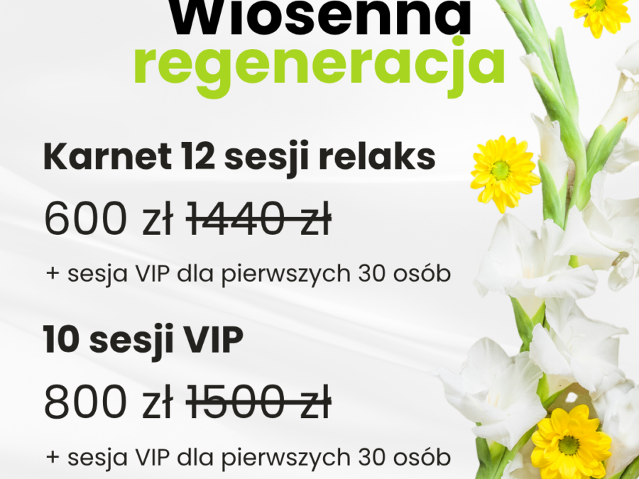 Karnet 12 sesji relaks + gratis!